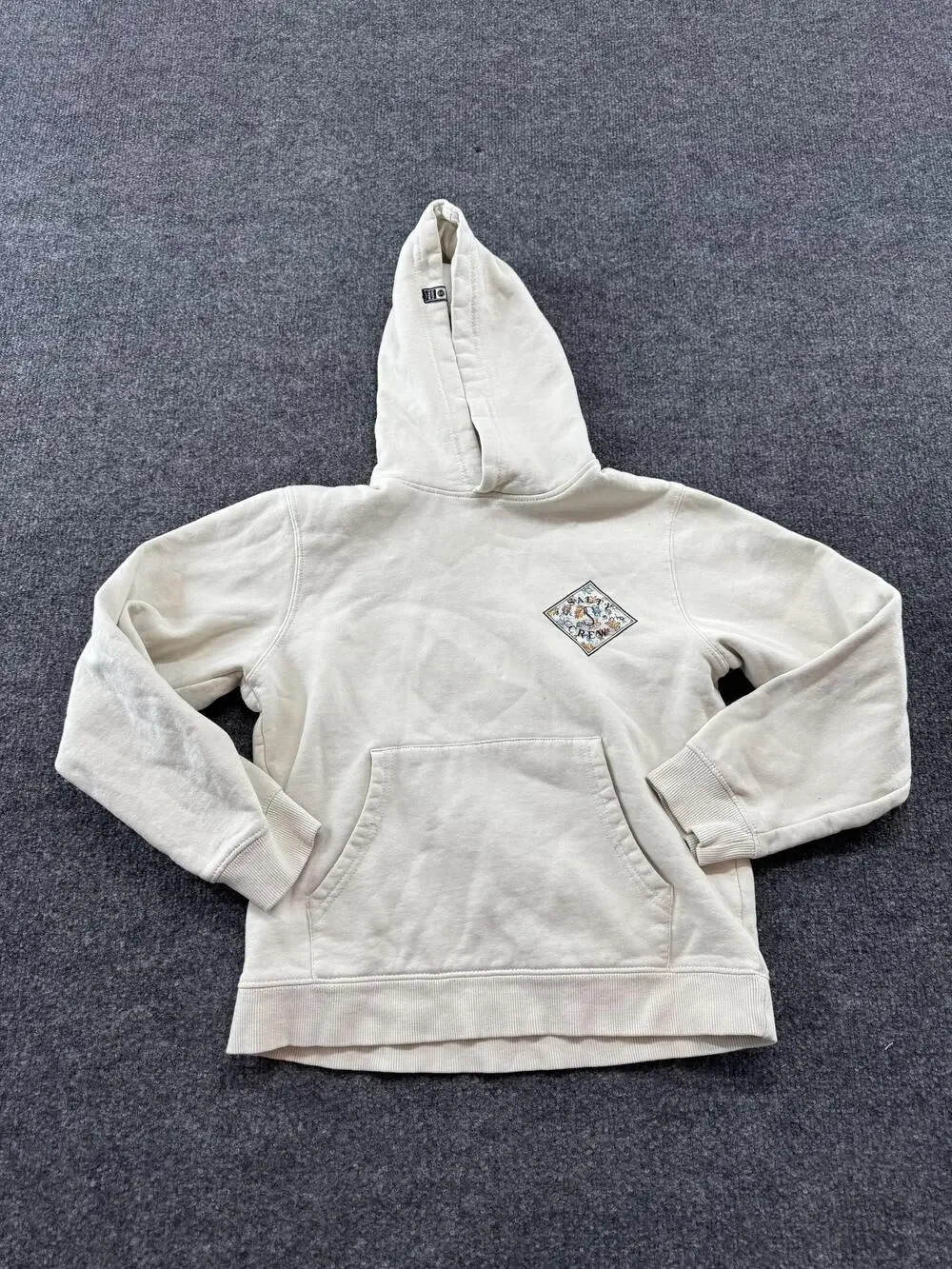 Salty Crew Hoodie Sweatshirt Kids M White Floral Graphic Logo Pullover Fleece